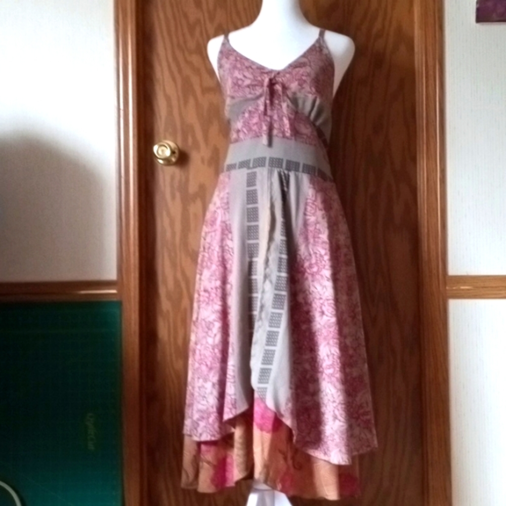Dress, Lagenlook, handkerchief, beach, weddings,size small.  Tan, purple…